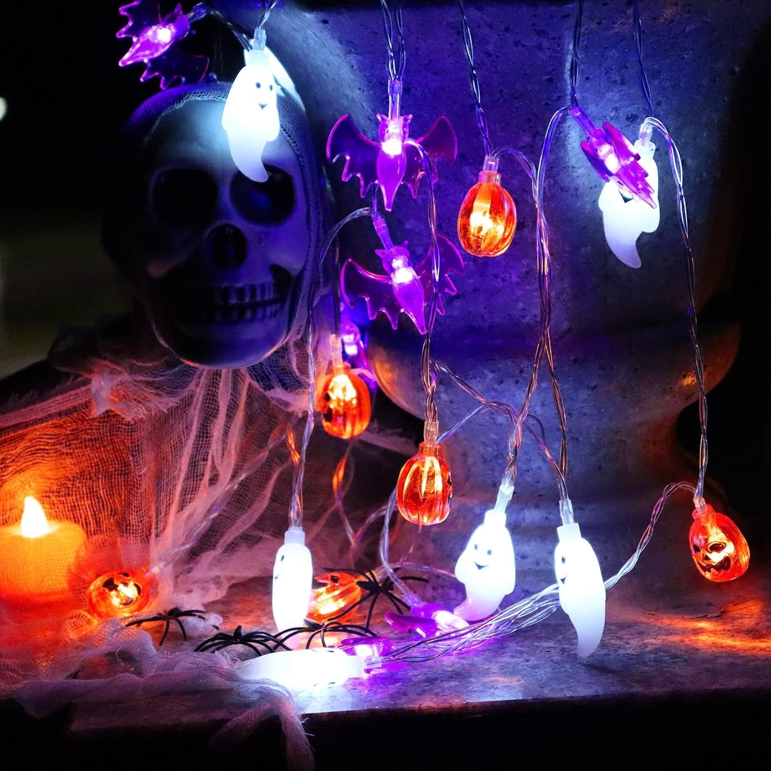 Halloween Lights Decor 16 Ft 30 LED Battery Operated String Light