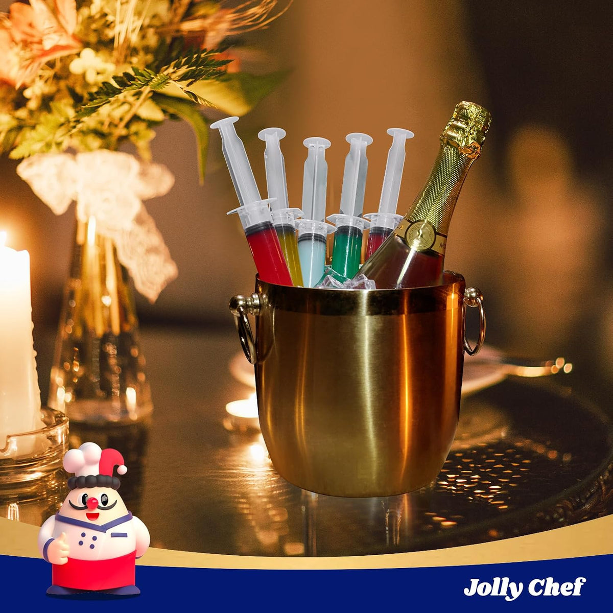 60 Pack Party Jelly Halloween Shot Syringes, Medium 1.5 Oz Container with Lid, Perfect for Plastic Shot Glasses Thanksgiving Christmas
