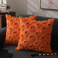 Halloween Pillow Covers 18X18 Inch 2Pcs Orange Ghost Halloween Decor