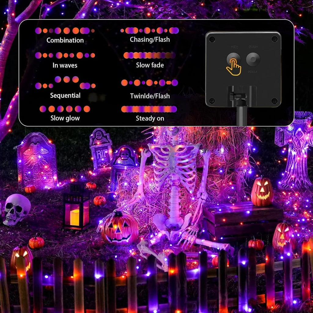 Solar String Lights Outdoor, 6 Pack 600 LED Solar Halloween Lights