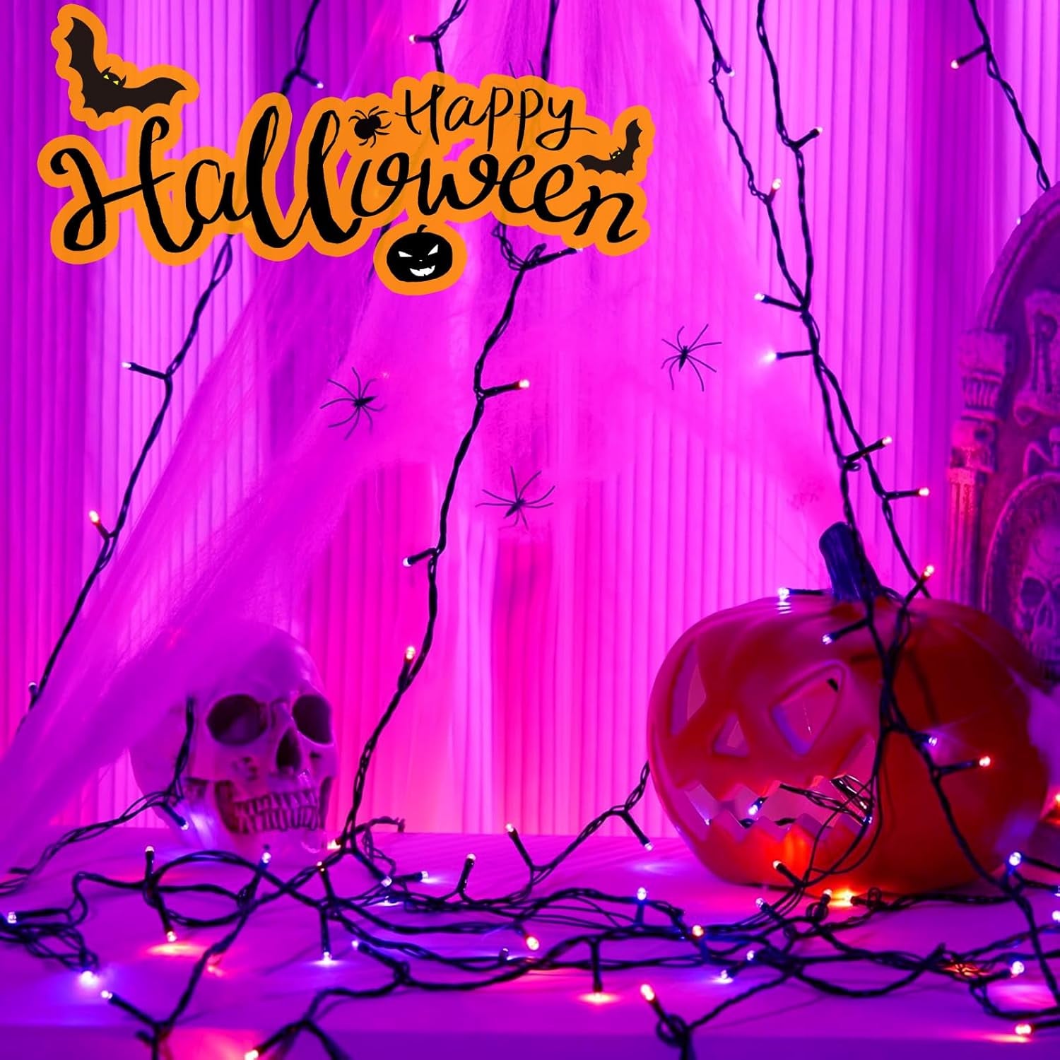 Solar String Lights Outdoor, 6 Pack 600 LED Solar Halloween Lights