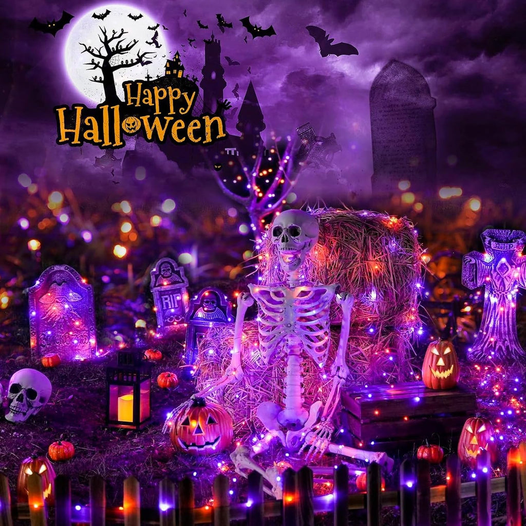 Solar String Lights Outdoor, 6 Pack 600 LED Solar Halloween Lights
