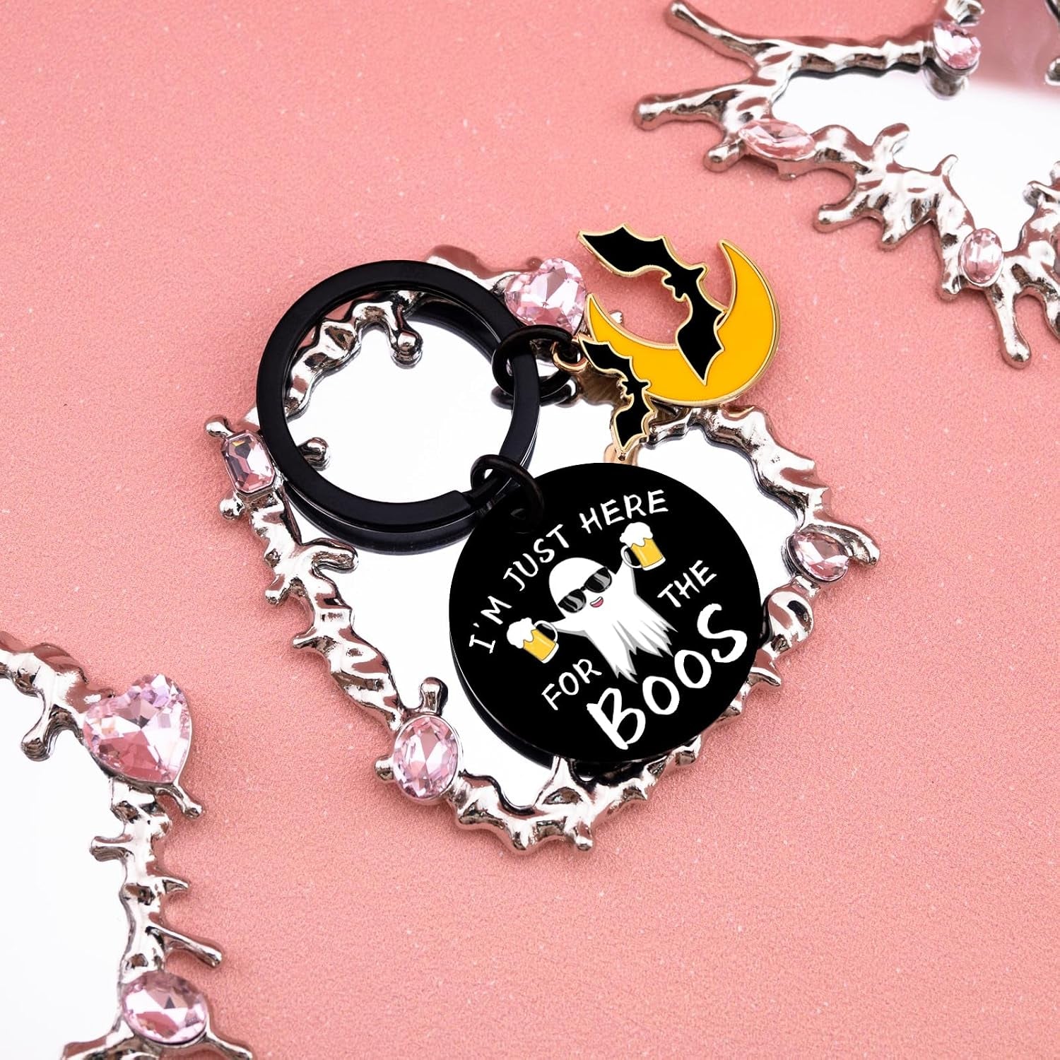Halloween Keychain Boo Basket for Men Spooky Basket Stuffers