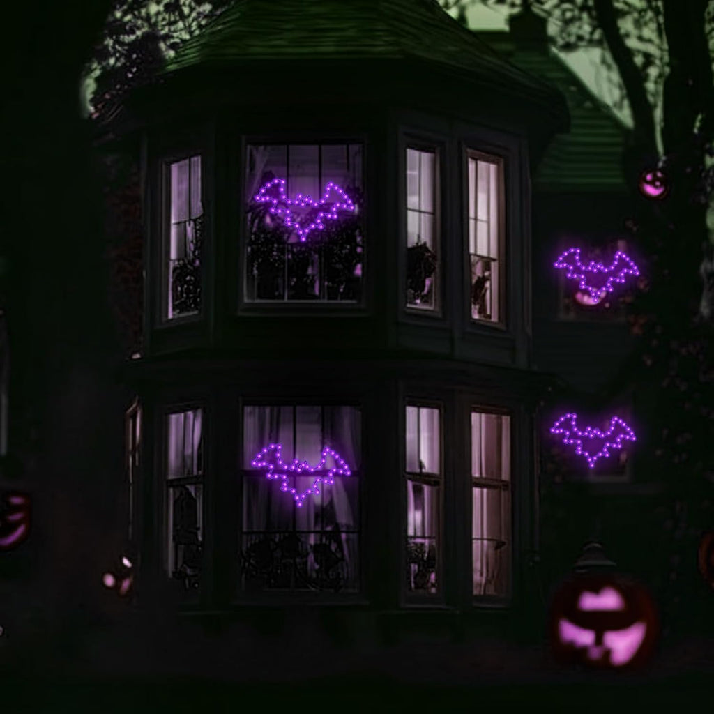 Halloween Window Lights, 2 Pack LED Waterproof Timer Indoor Decor