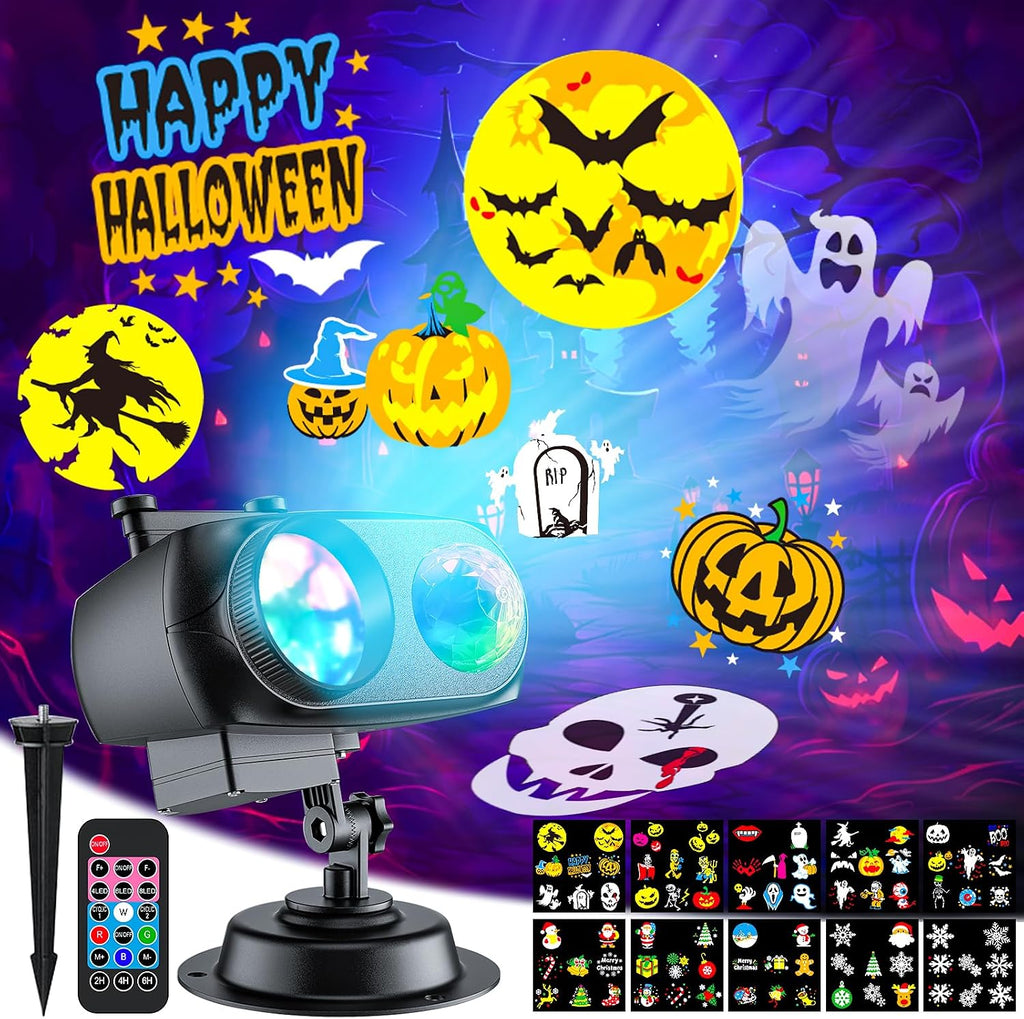 Halloween Projector Lights Outdoor 2026 Upgraded, 4/6/8 Patterns Adjustable