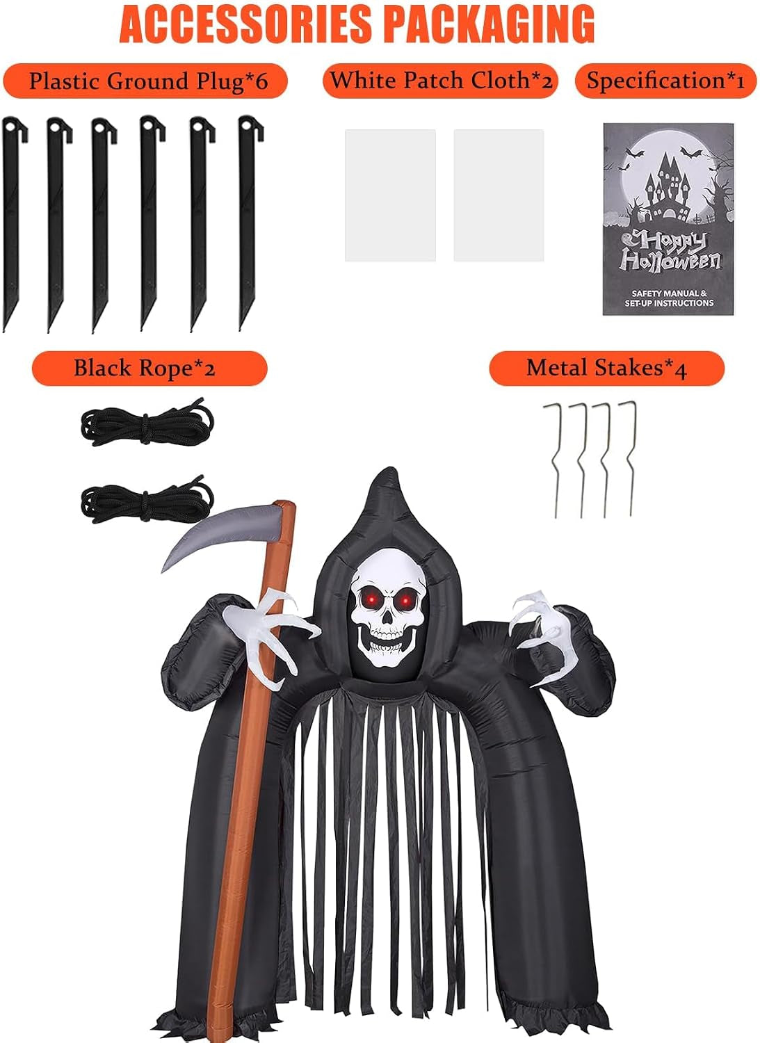 10FT Halloween Inflatable Ghost Archway Outdoor Yard Decoration