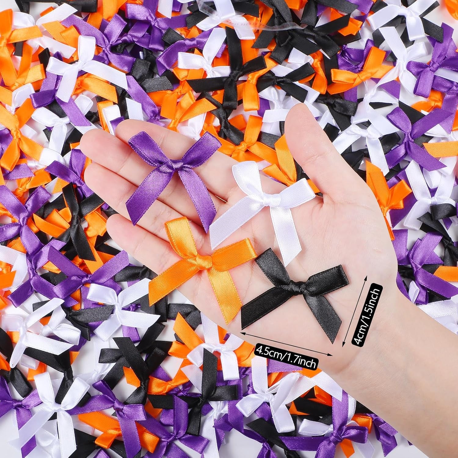 300 Pcs Halloween Mini Bows for Crafts, Cute Color