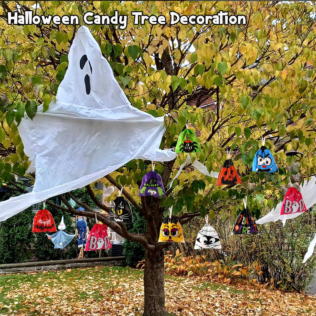Halloween Drawstring Goodie Bags Bulk, 96 Pcs Mini 6X6 Inch