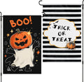 Halloween Pumpkin Ghost Garden Flag -12X18" Spooky Seasonal Holiday Flag