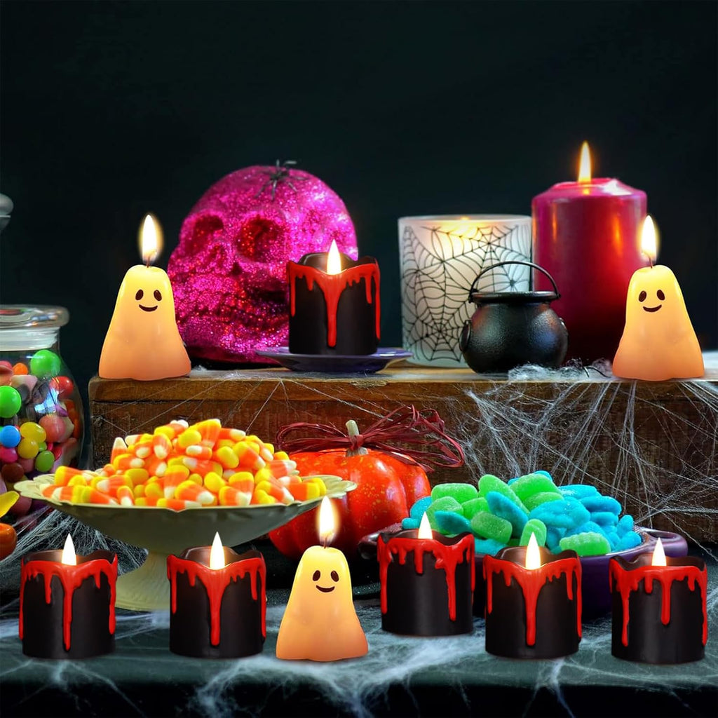 Black Flameless Votive Candles Battery Operated with 6 Hour Timer