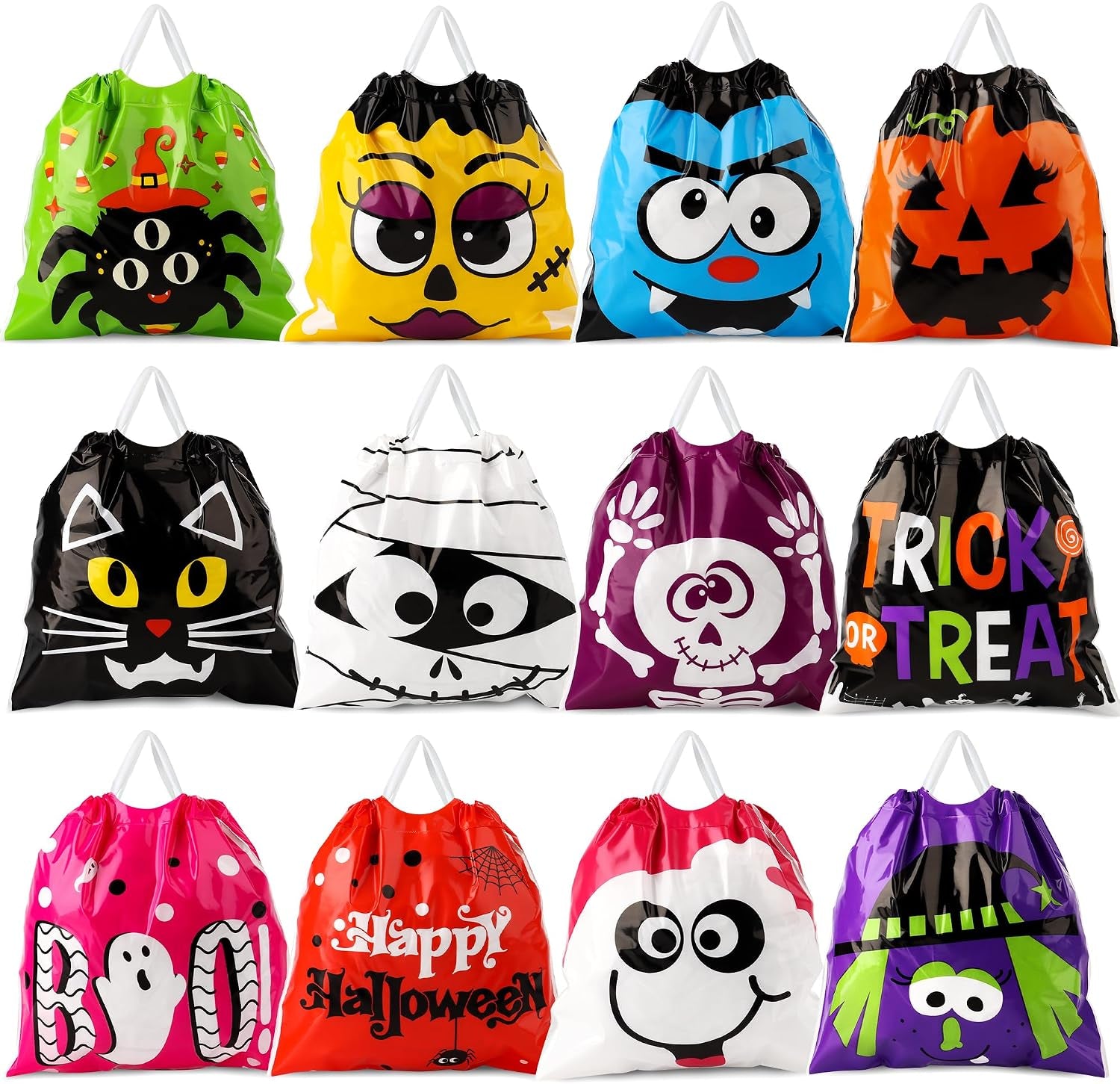 Halloween Drawstring Goodie Bags Bulk, 96 Pcs Mini 6X6 Inch