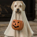 Bethany Lowe 19.5" Large Ghost Dog Candy Bowl Paper Mache Halloween Decoration Statue