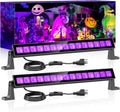 45W LED Black Light Bar,Black Lights for Glow Party,Waterproof Blacklight with Plug & Switch, Halloween Light for Glow in the Dark Party Supplies,Bedroom,Body Paint,Stage Lighting,2 Pack