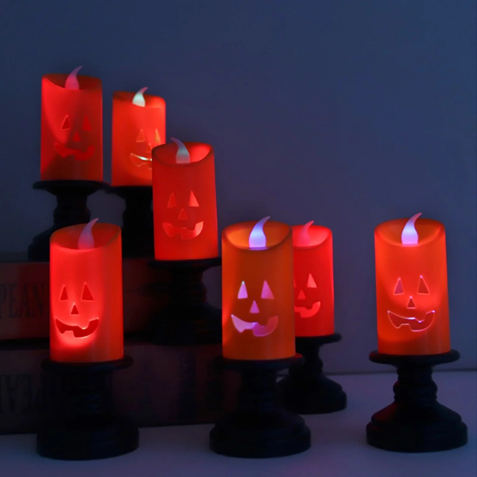 Halloween Pumpkin Lights, Halloween LED Candle Light Halloween Decoration Pum-Pkin Lantern Pumpkin Decorations, Halloween Gifts (3Pcs)