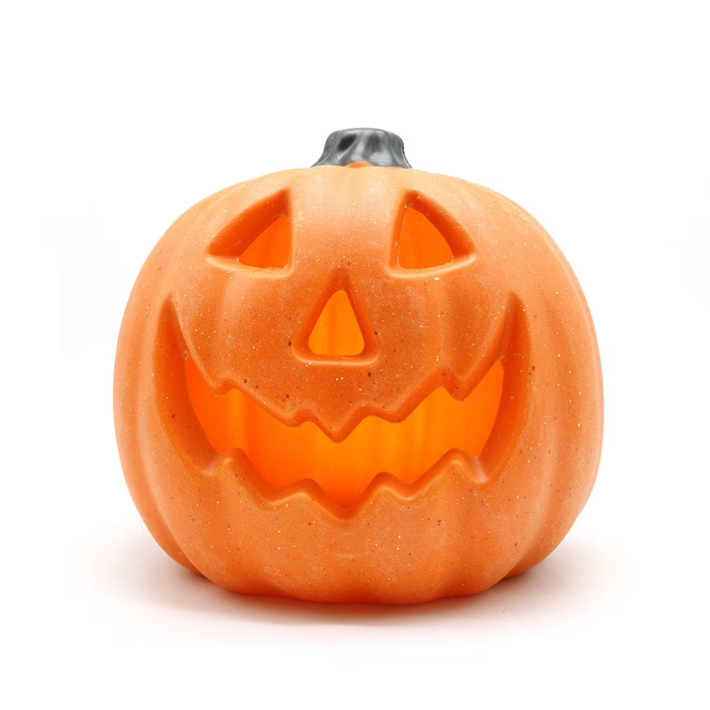 Dengmore 2026 Upgraded 8Inch Warm Light Pumpkin Lantern Scene Layout Halloween Decorations Light up Pumpkin 3D Fall Pumpkin Battery Operated Orange