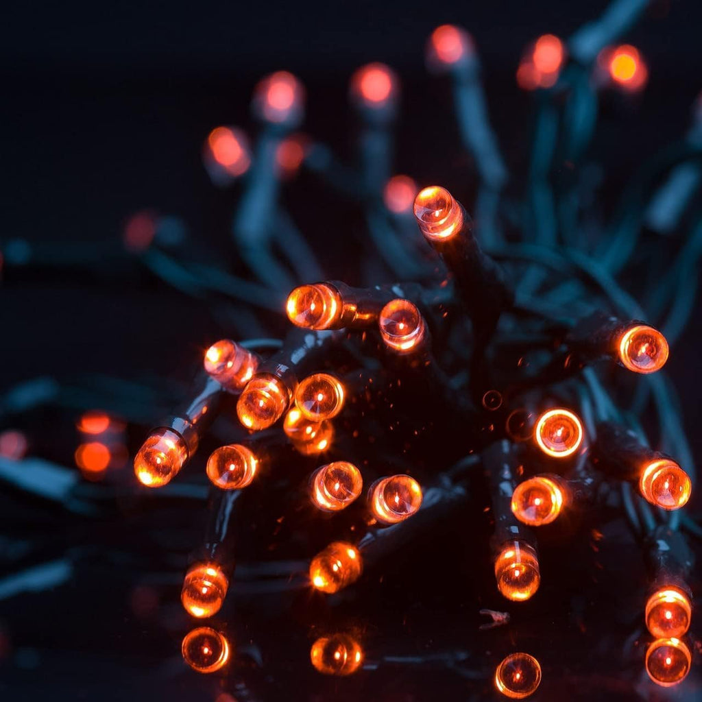 Solar String Lights for Halloween,  Orange Solar String Lights Outdoor 2 Pack Total 400LED 144FT Waterproof, 8 Modes Christmas Light for outside Xmas Tree Patio Yard Garden Festival Decorations