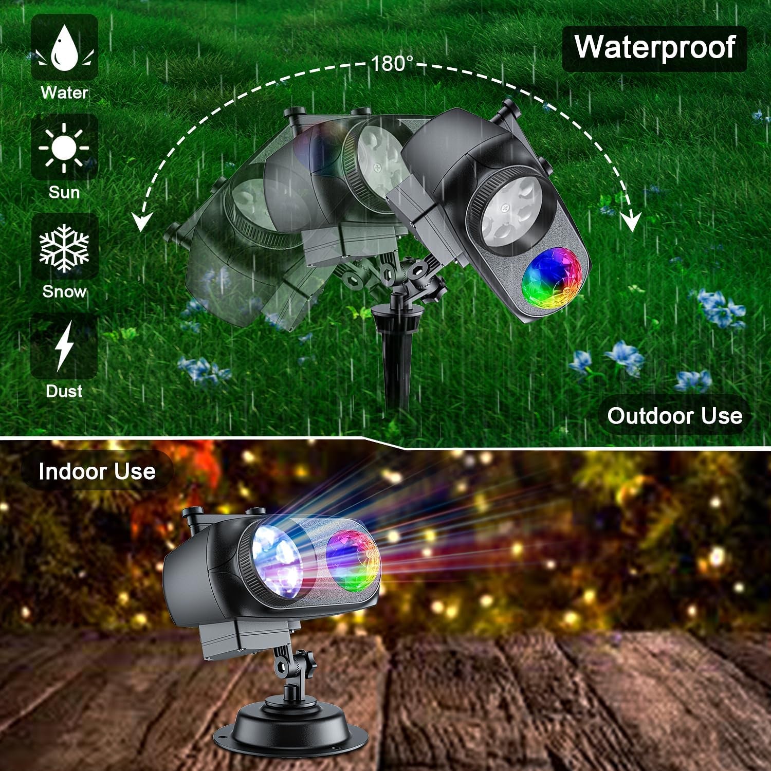 Halloween Projector Lights Outdoor 2026 Upgraded, 4/6/8 Patterns Adjustable