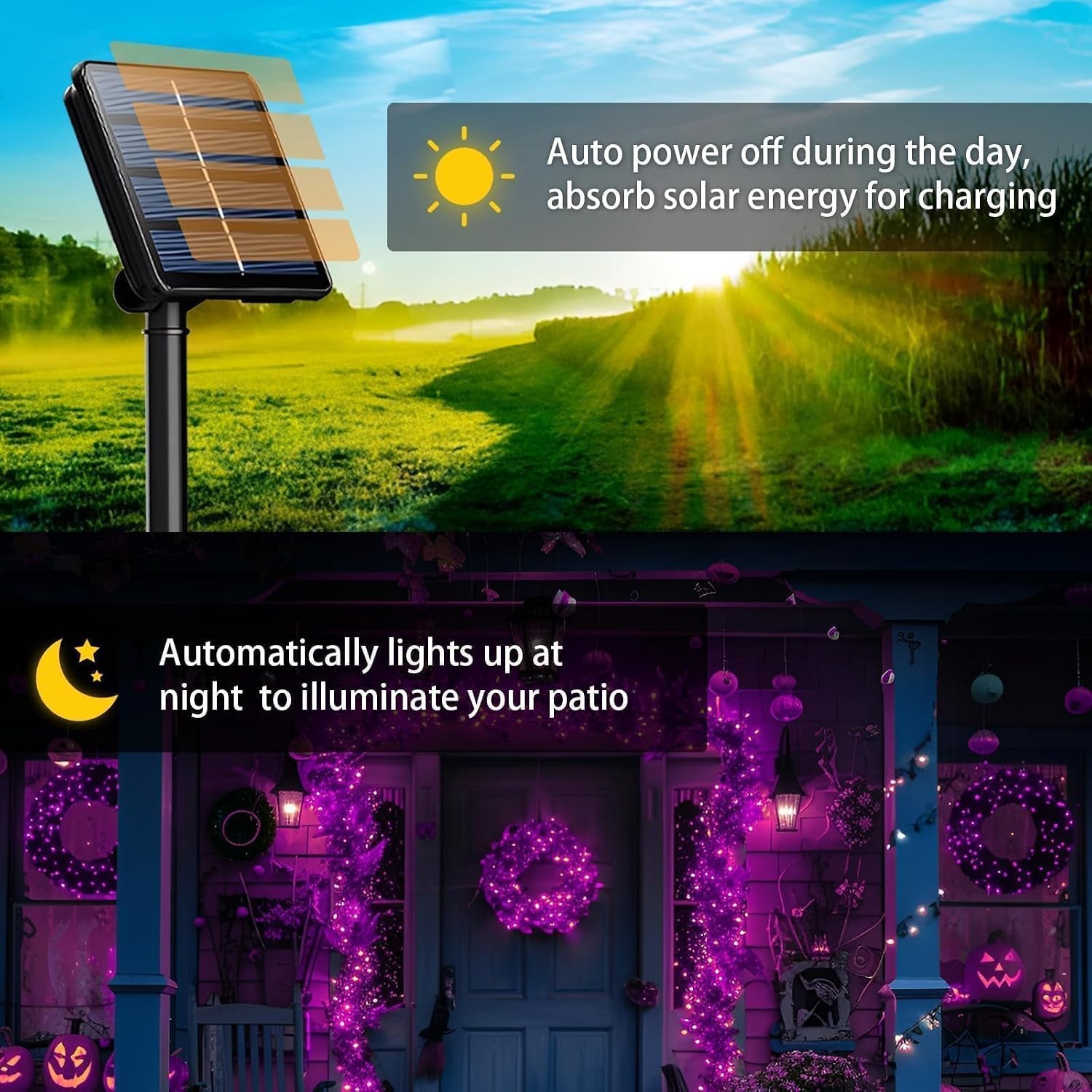 Solar String Lights Outdoor, 6 Pack 600 LED Solar Halloween Lights