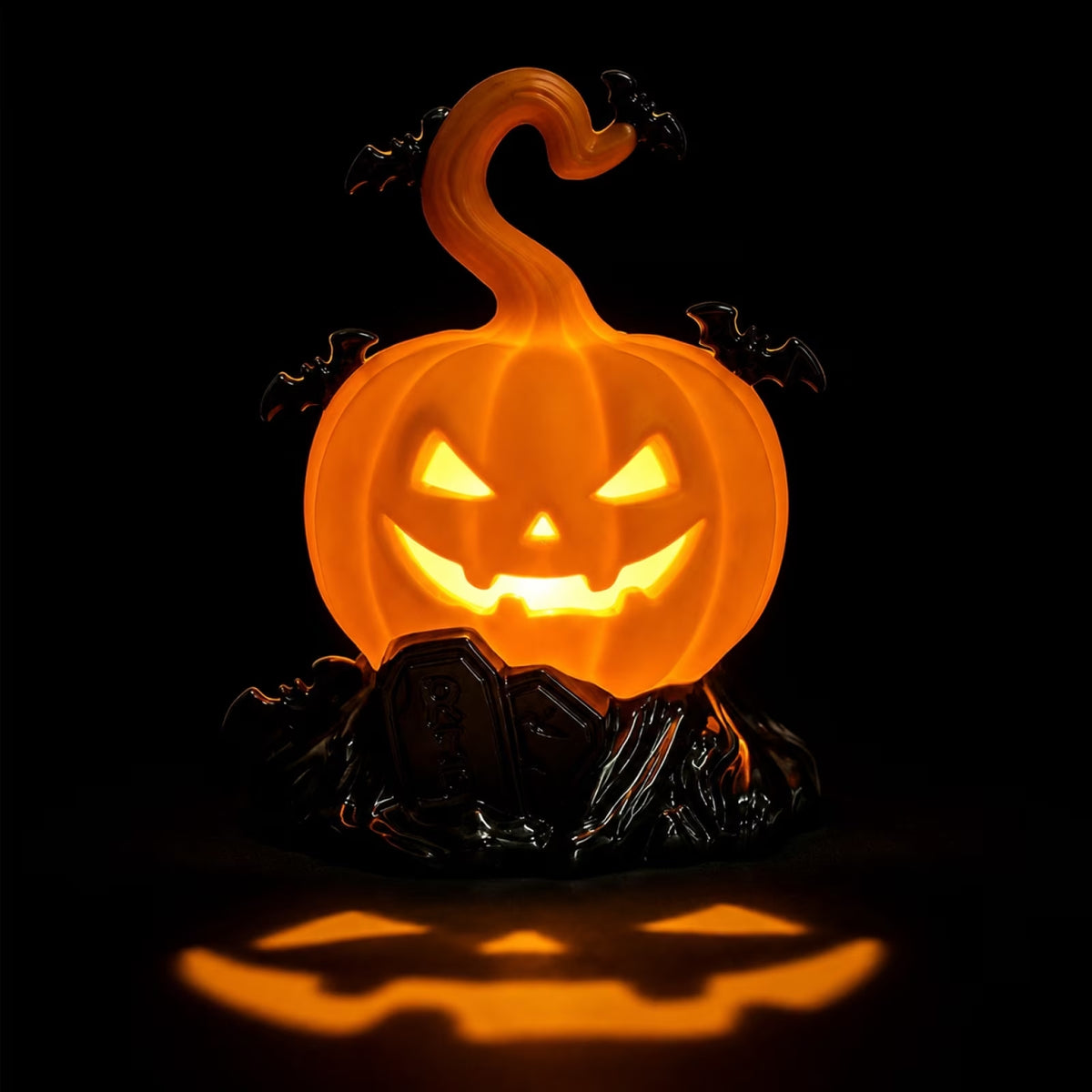 Dengmore 2026 Upgraded 8Inch Warm Light Pumpkin Lantern Scene Layout Halloween Decorations Light up Pumpkin 3D Fall Pumpkin Battery Operated Orange
