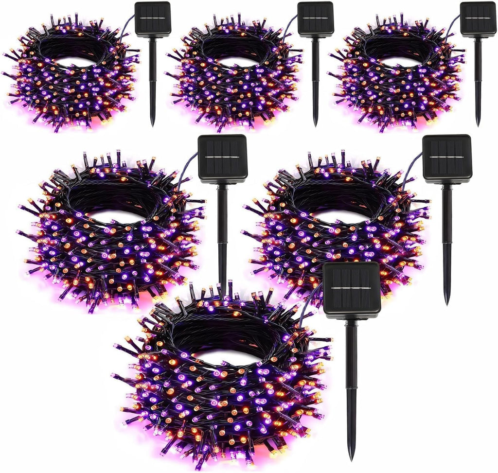 Solar String Lights Outdoor, 6 Pack 600 LED Solar Halloween Lights