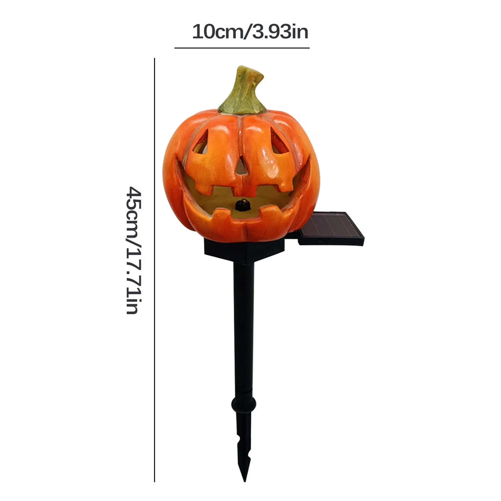 Blukids Halloween Solar Pumpkin Stake Lights Outdoor Halloween Pumpkin Pathway Lights Decorations Waterproof Pumpkin Stake Lamps for Garden Balcony Yard Lawn Pathway Home Party Decoration,17.7"(A)
