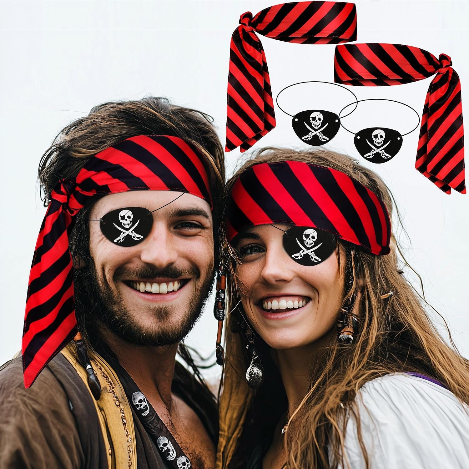 Halloweens Pirate-Accessories for Men Women Pirate-Party Favors Supplies