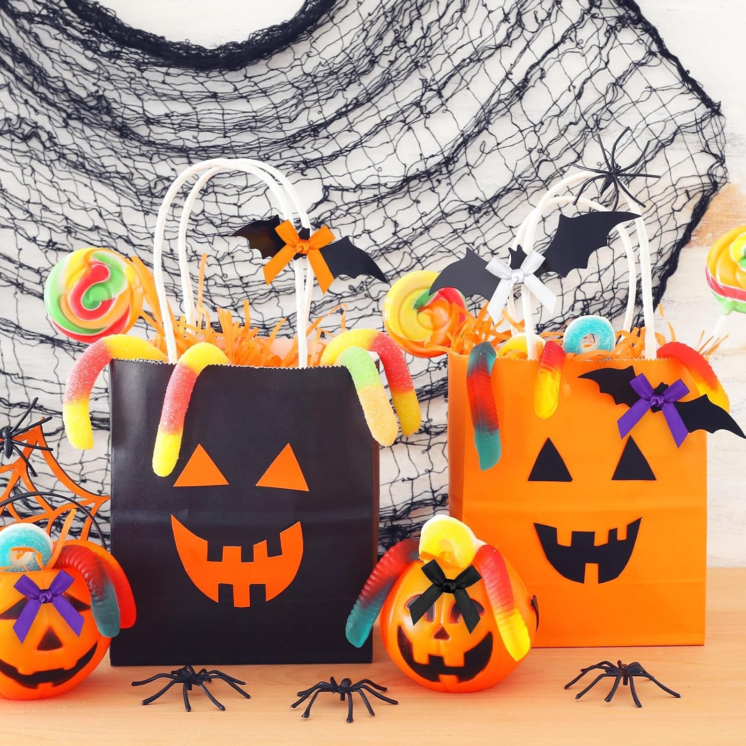 300 Pcs Halloween Mini Bows for Crafts, Cute Color