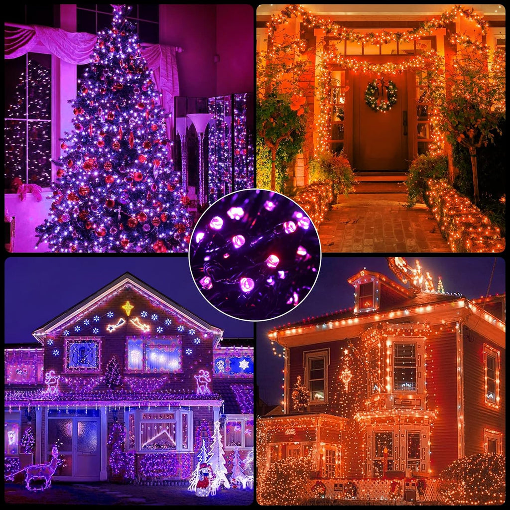 Orange Purple Halloween String Lights, Halloween Light