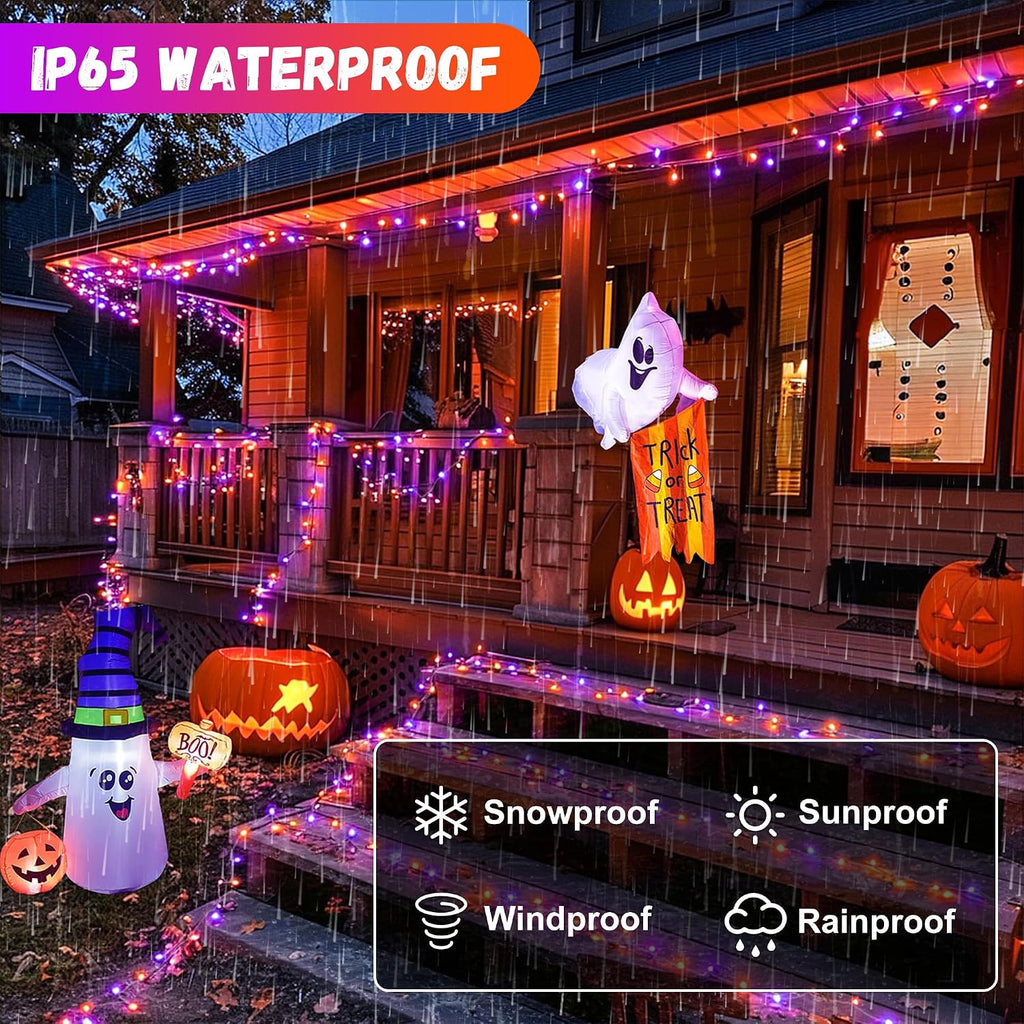 300LED 93 Ft Orange & Purple Halloween Lights 8 Modes Halloween Light Mini Twinkle Light for Party Indoor Outdoor Decor