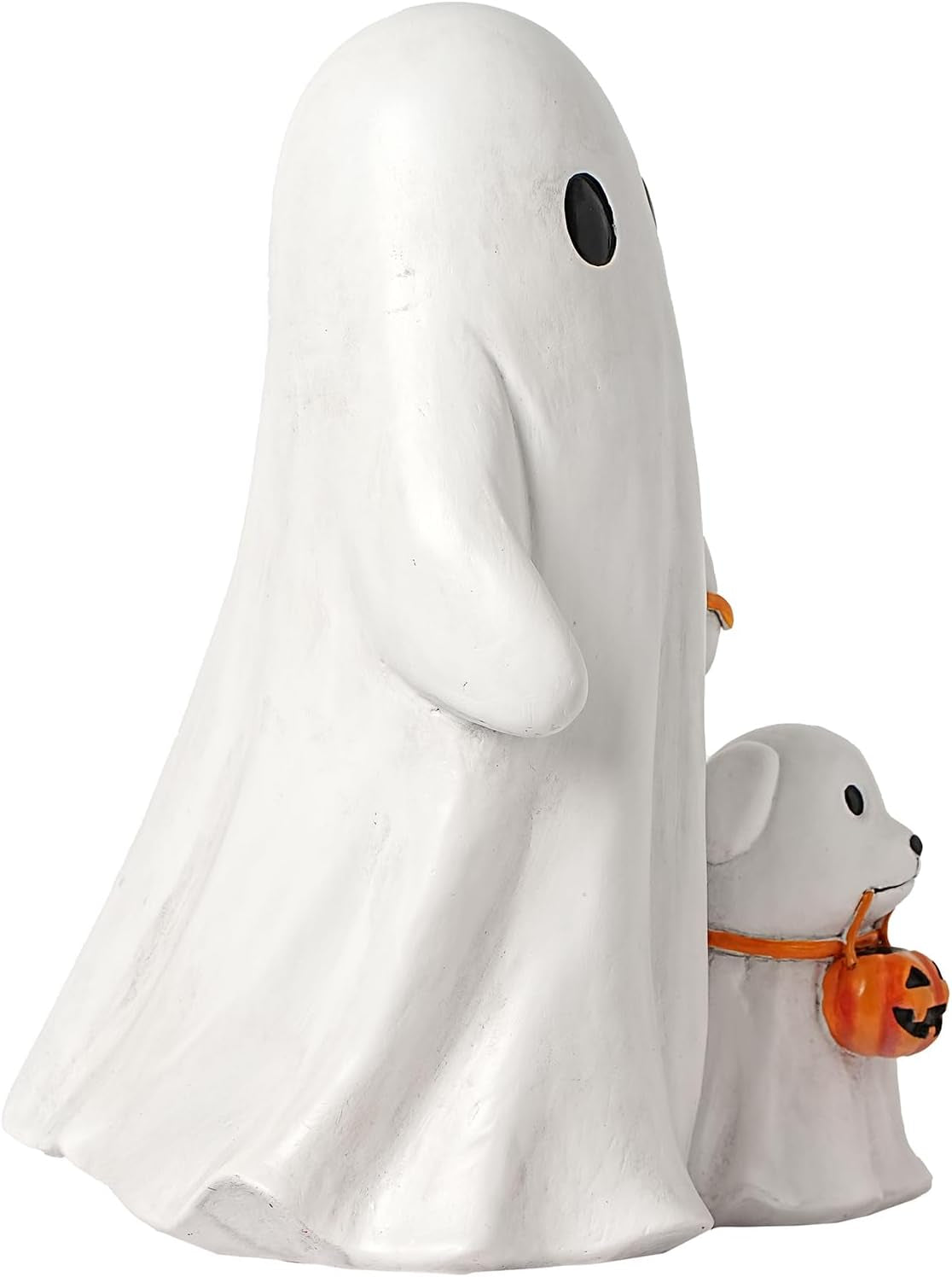 Halloween Ghost Walking Dog Statue, Cute White Ghosts Figurines