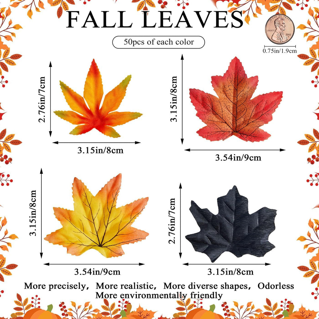 Fall Fake Leaves Leaf Spooky Party Halloween Table Decor 200Pcs