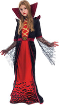 Royal Vampire Costume for Girls, Deluxe Set Halloween Gothic Victorian Vampiress Queen Costume