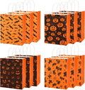12 PCS Halloween Treat Bags with Handle for Candy Goodie Gift Snack Wrap