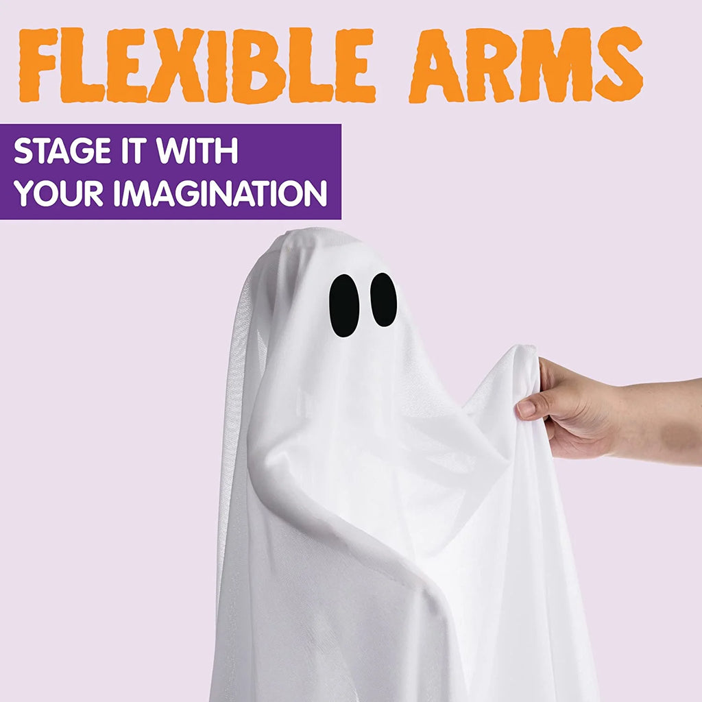 Ayieyill Halloween Ghost Decor with Blue LED Light, 47” Light up Hanging Ghost Halloween Yard Porch Decorations Outdoor