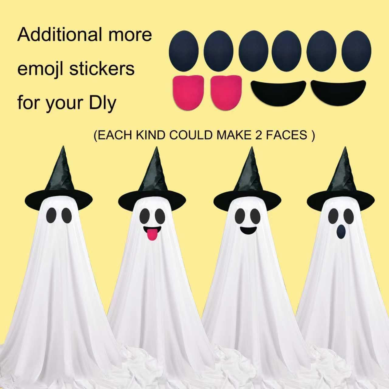 2Packs Halloween Decorations Outdoor,Halloweens Party Decoration Indoor,Light up Spooky Ghost with Remote Control String Lights,Halloween-Ghost for Yards Porches Gardens Lawn