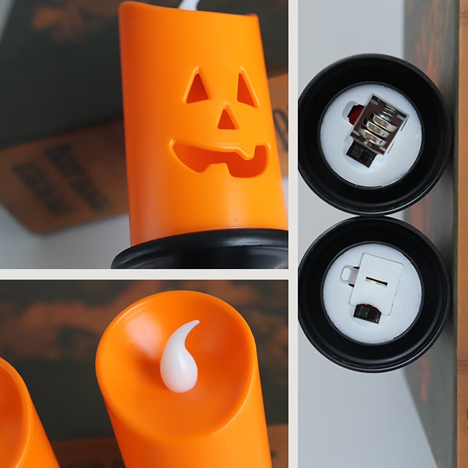 Halloween Pumpkin Lights, Halloween LED Candle Light Halloween Decoration Pum-Pkin Lantern Pumpkin Decorations, Halloween Gifts (3Pcs)