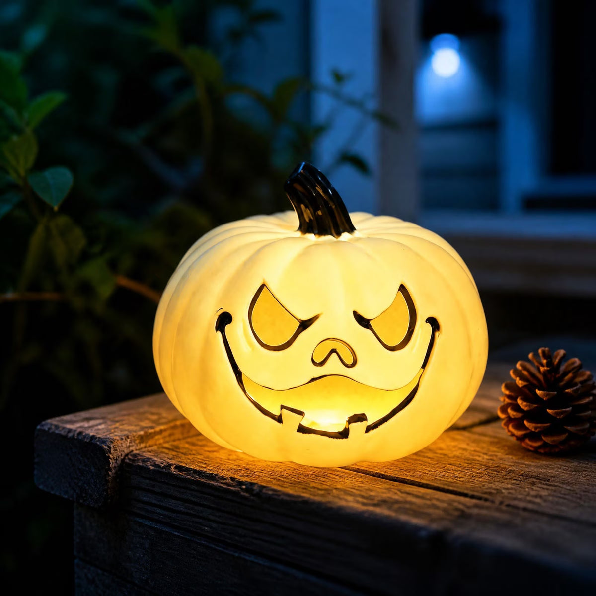 Dengmore 2026 Upgraded 8Inch Warm Light Pumpkin Lantern Scene Layout Halloween Decorations Light up Pumpkin 3D Fall Pumpkin Battery Operated Orange