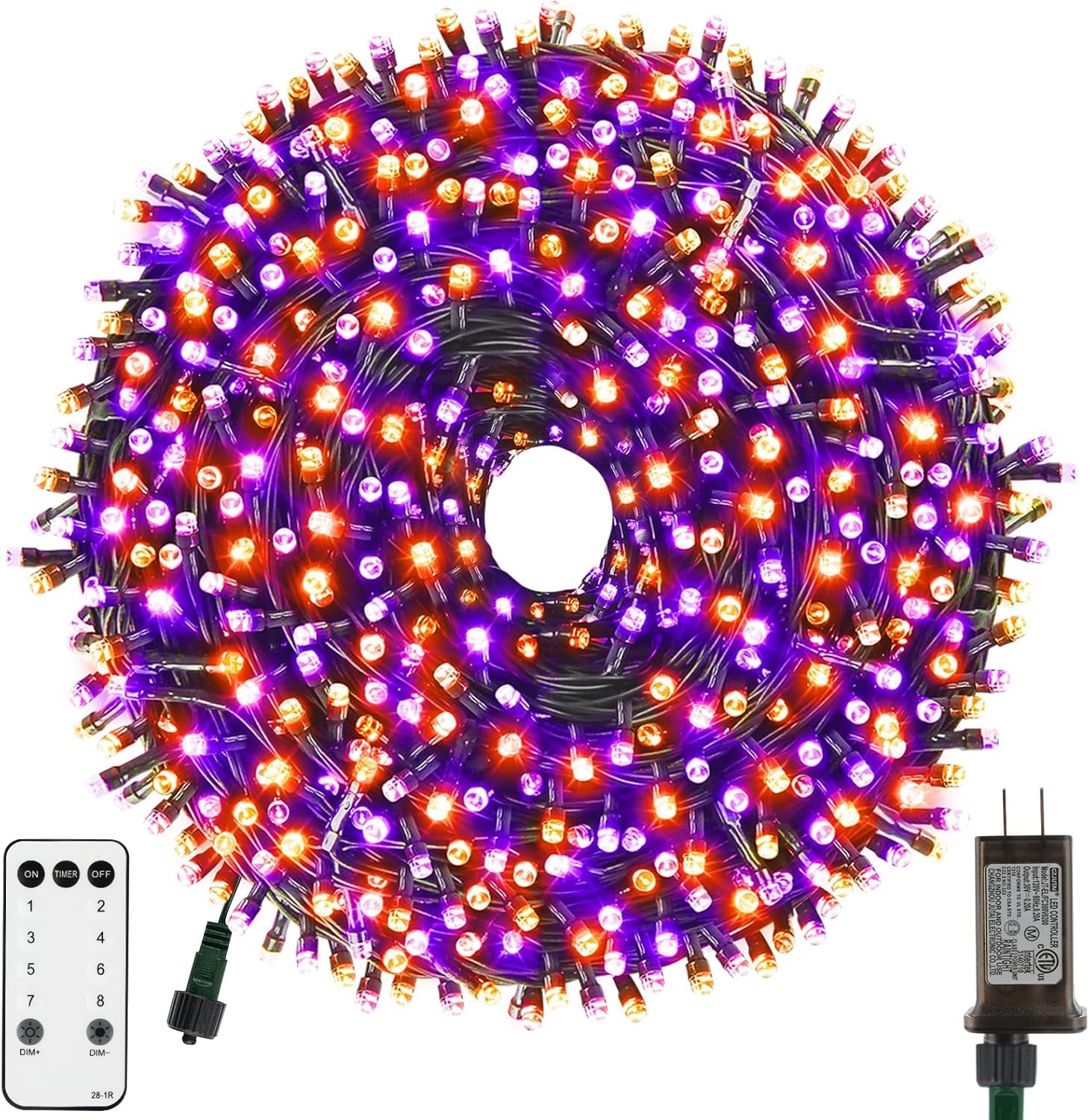 Orange Purple Halloween String Lights, Halloween Light