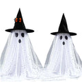 2-Piece 23.6 In. Halloween Spooky Ghost with String Lights and Remote Control, Battery Operated Halloween Table Decor