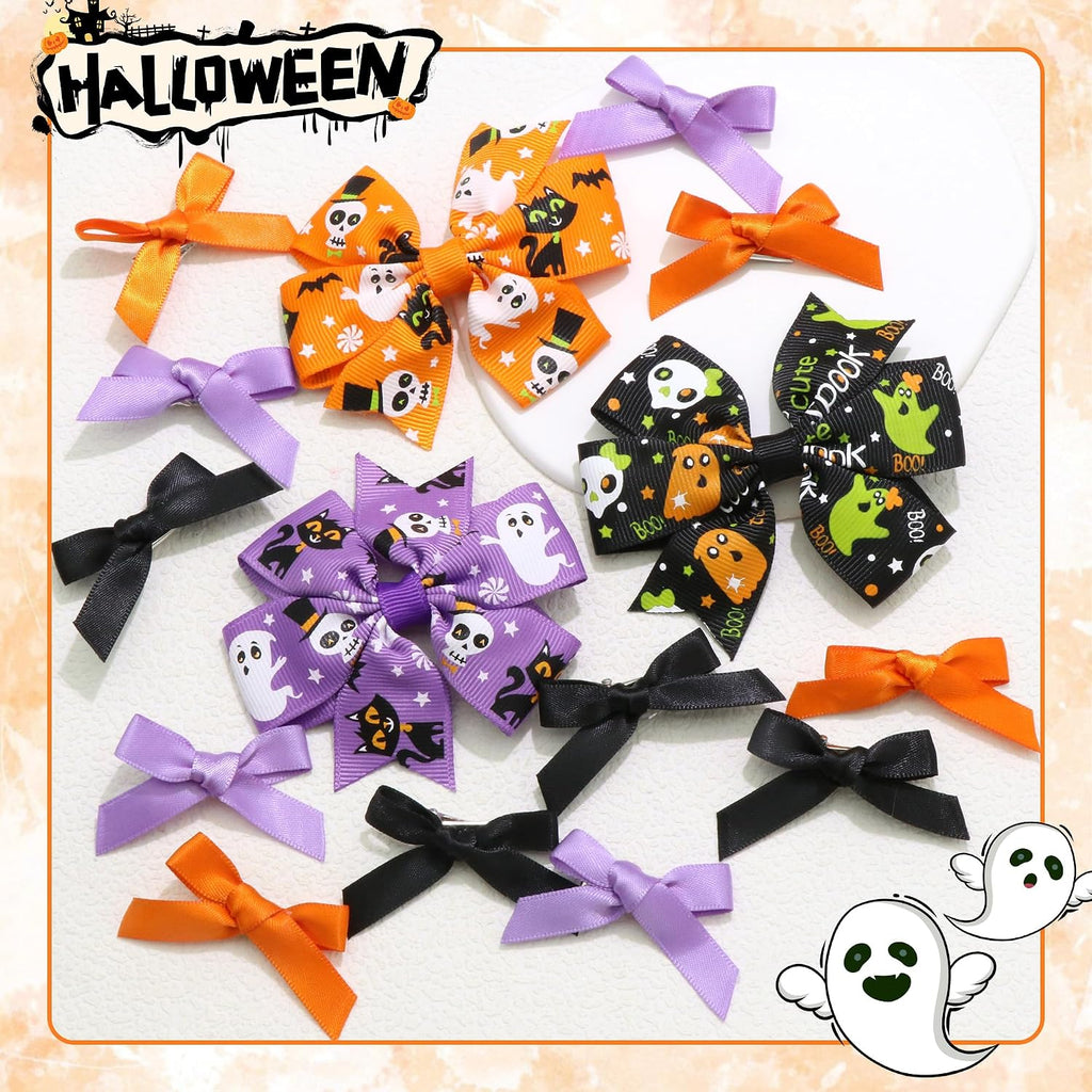 Easter Hair Bows Ghost Pumpkin Bat Bow Clips Black Orange Purple Girls Bows Barrette Ribbon Bow Hairpin Cute Hair Accessories for Teens Toddler Girls Gift Women Party Costume Decor