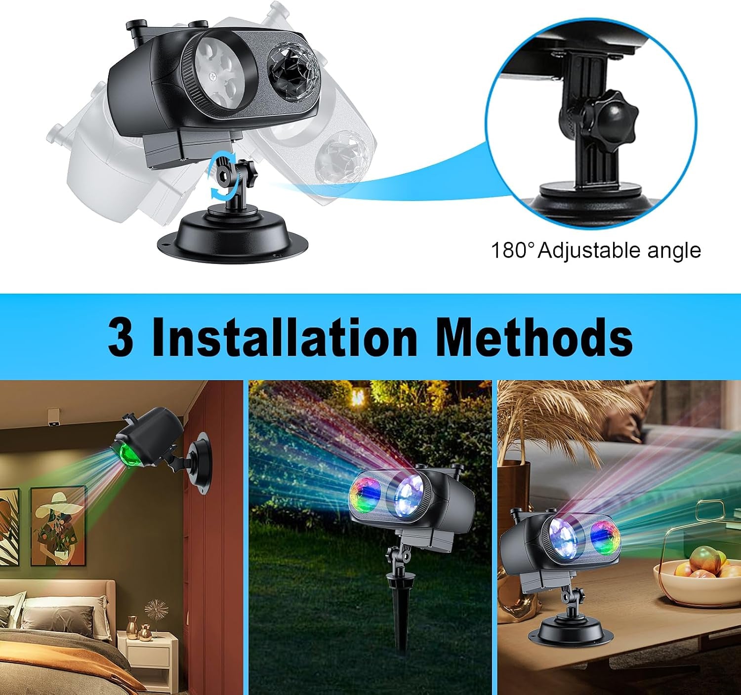 Halloween Projector Lights Outdoor 2026 Upgraded, 4/6/8 Patterns Adjustable