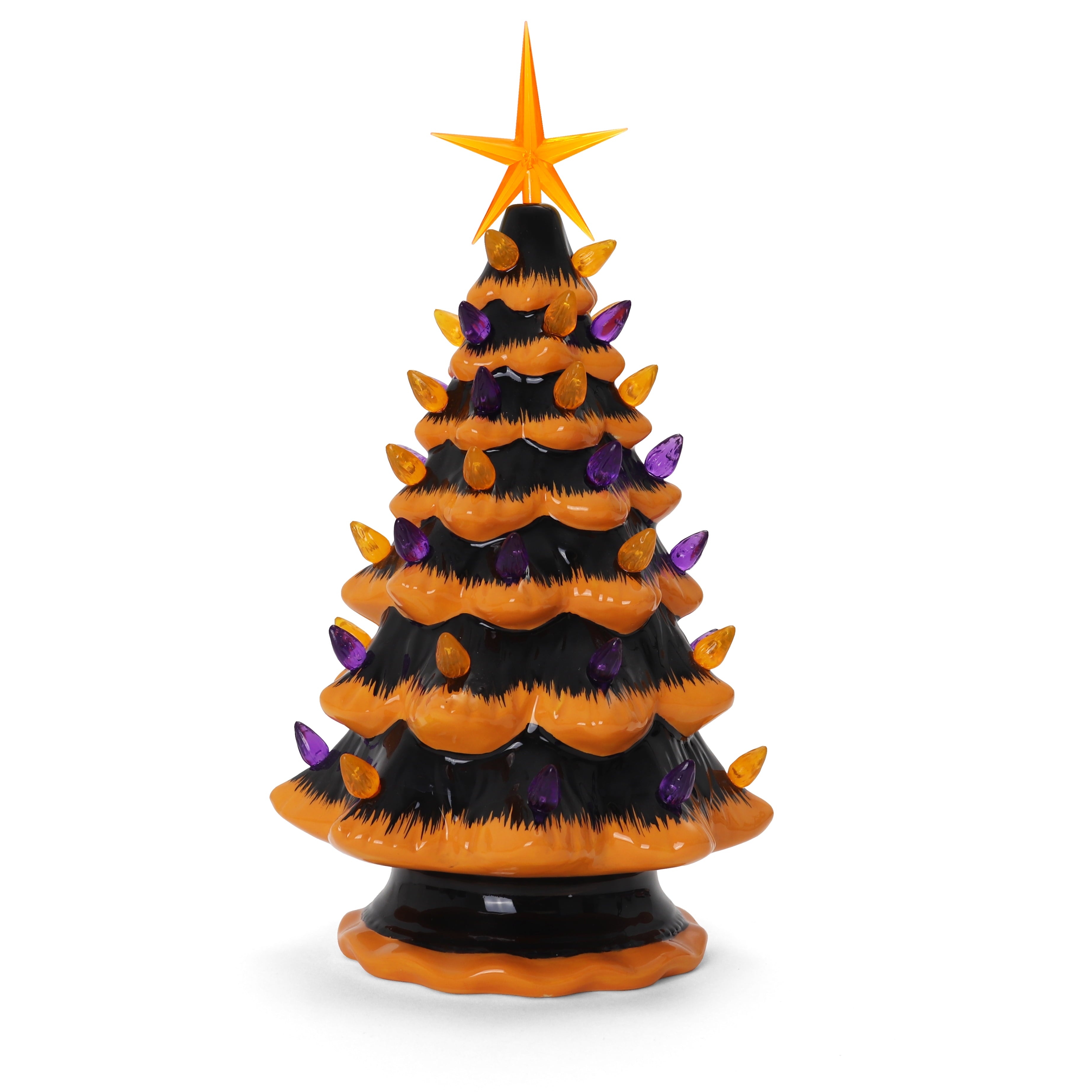 Milltown Merchants Halloween Ceramic Lighted Christmas Tree - Halloween Decoration