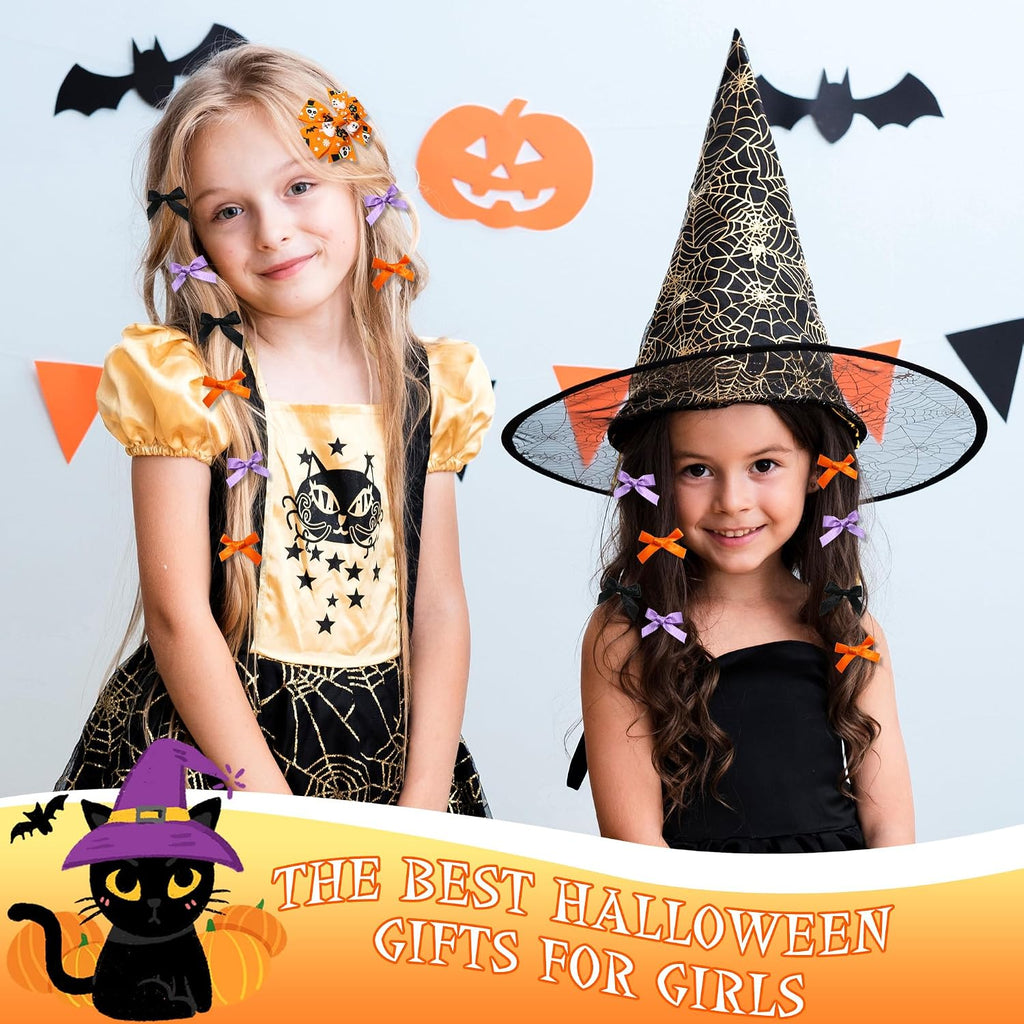 Easter Hair Bows Ghost Pumpkin Bat Bow Clips Black Orange Purple Girls Bows Barrette Ribbon Bow Hairpin Cute Hair Accessories for Teens Toddler Girls Gift Women Party Costume Decor