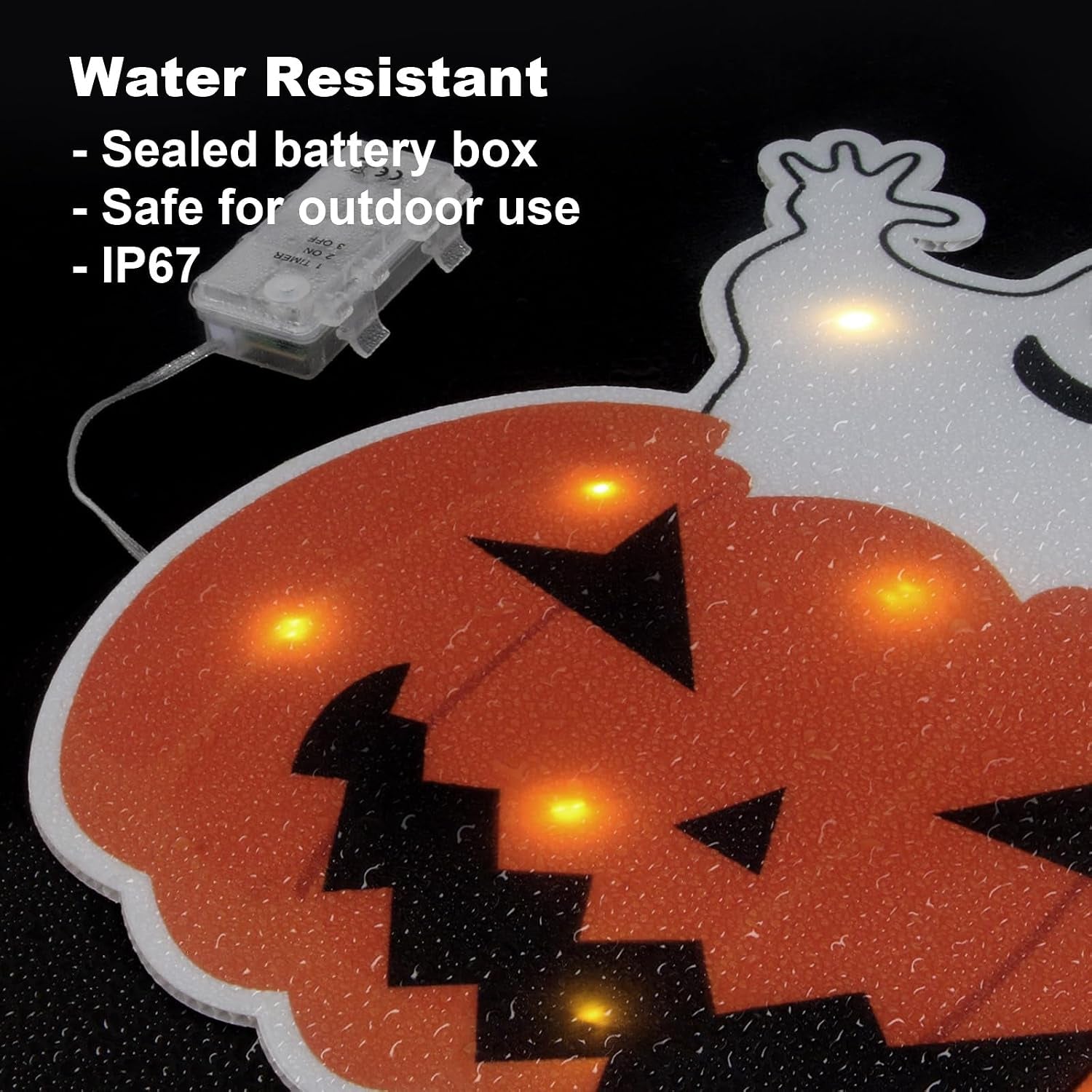 Halloween Decorations Outdoor Yard Signs - Lighted Pumpkin Ghost Stakes