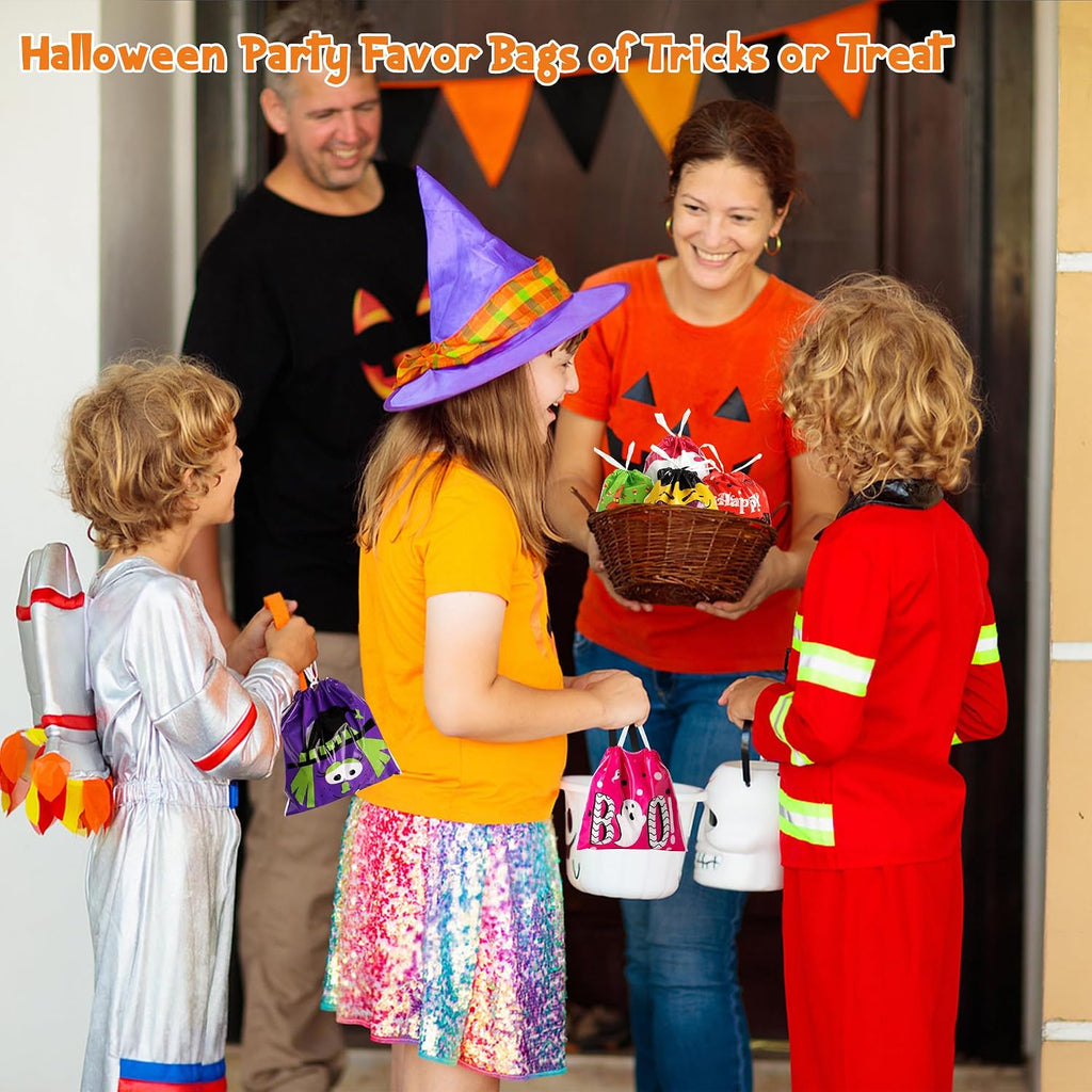 Halloween Drawstring Goodie Bags Bulk, 96 Pcs Mini 6X6 Inch