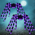 2 Pack 5 Ft Halloween Light up Spiders Outdoor Decorations, Scary Giant Spider with Purple LED, Fake Large Haunted House Props, for Halloween Lawn Porch Yard Garden Tree outside Indoor Decor