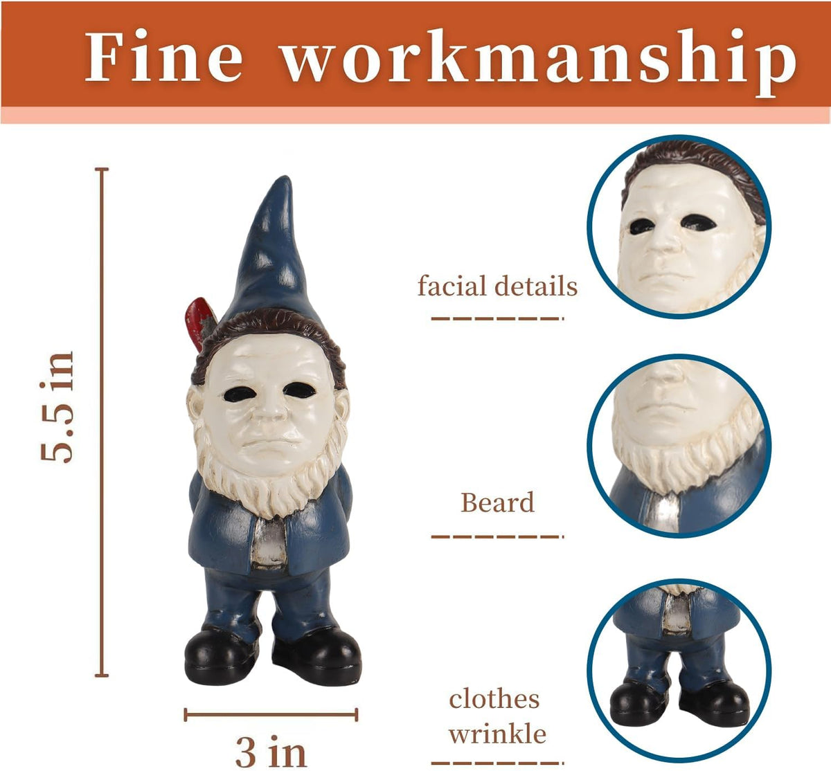 Gnome Halloween Decor Indoor Boo Basket Stuffers Home Decor (Blue)