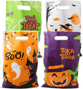 100Pcs Halloween Goodie Bags Trick or Treat Bags Plastic Candy Treat Bag with Handle Gift Bag for Halloween Party Favors Supplies