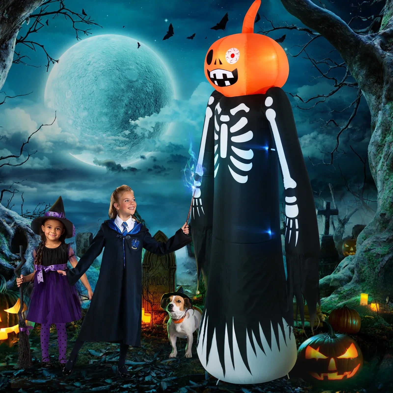 9FT Halloween Inflatables Decorations, Large Halloween Decorations Outdoor Halloween Yard Inflatables