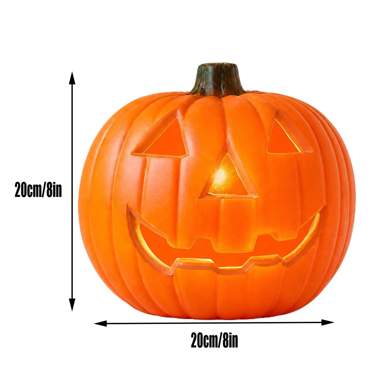 Dengmore 2026 Upgraded 8Inch Warm Light Pumpkin Lantern Scene Layout Halloween Decorations Light up Pumpkin 3D Fall Pumpkin Battery Operated Orange